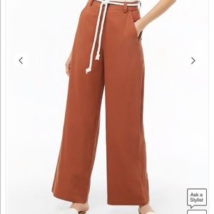 Belted wide leg pants